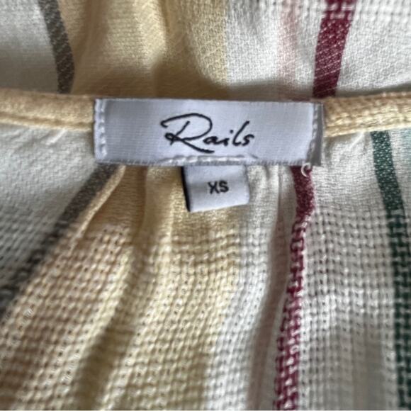 Rails Becca Cusco striped long sleeve surplice tie waist size xs - Picture 10 of 11